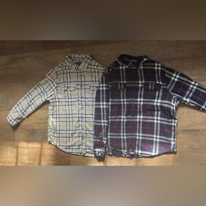 George Men's Plaid Button Down Shirts - Navy Red & Cream, Gray Yellow & Black